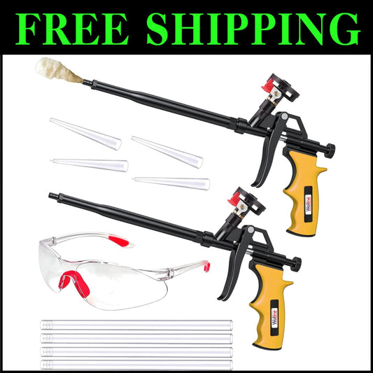 Durable Foam Spray Gun Insulation - 2 Pack with Ergonomic Grip & No Mess Closure