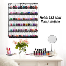 Load image into Gallery viewer, Polished Black 6-Tier Nail Polish Organizer for Up to 132 Bottles, Easy Install