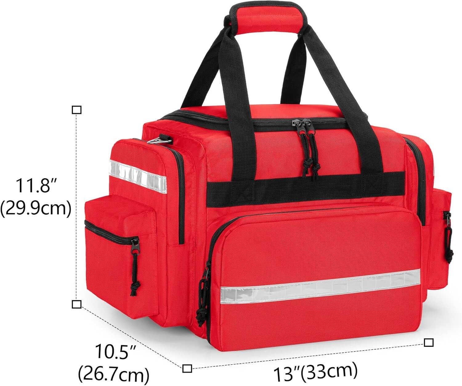 Lightweight Red Trauma Bag with Multiple Pockets - Perfect for EMT & Outdoor Use