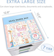 Load image into Gallery viewer, Durable 7-Tier Paper Organizer for 12x12 Scrapbook Supplies - Easy Assembly