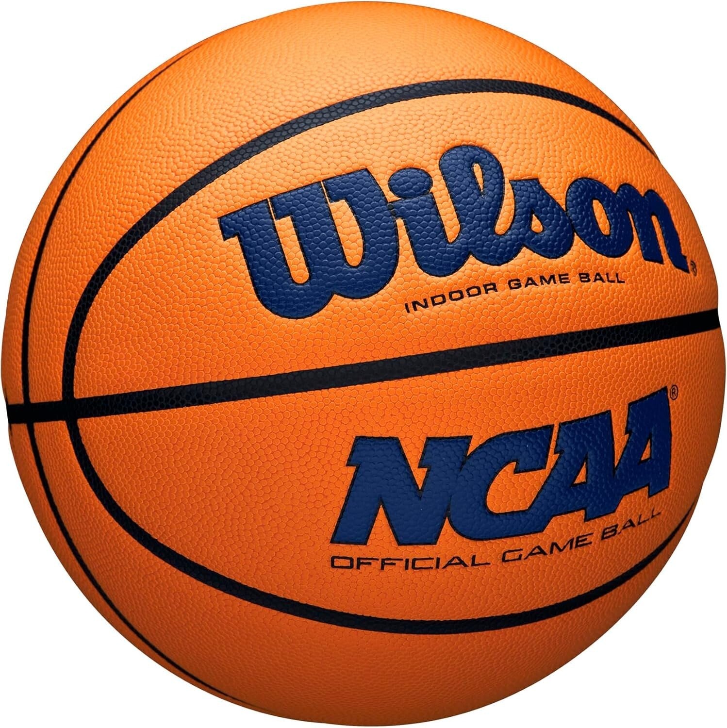 Official NCAA Indoor Game Basketball - Size 7, Navy/Orange - 29.5" Diameter