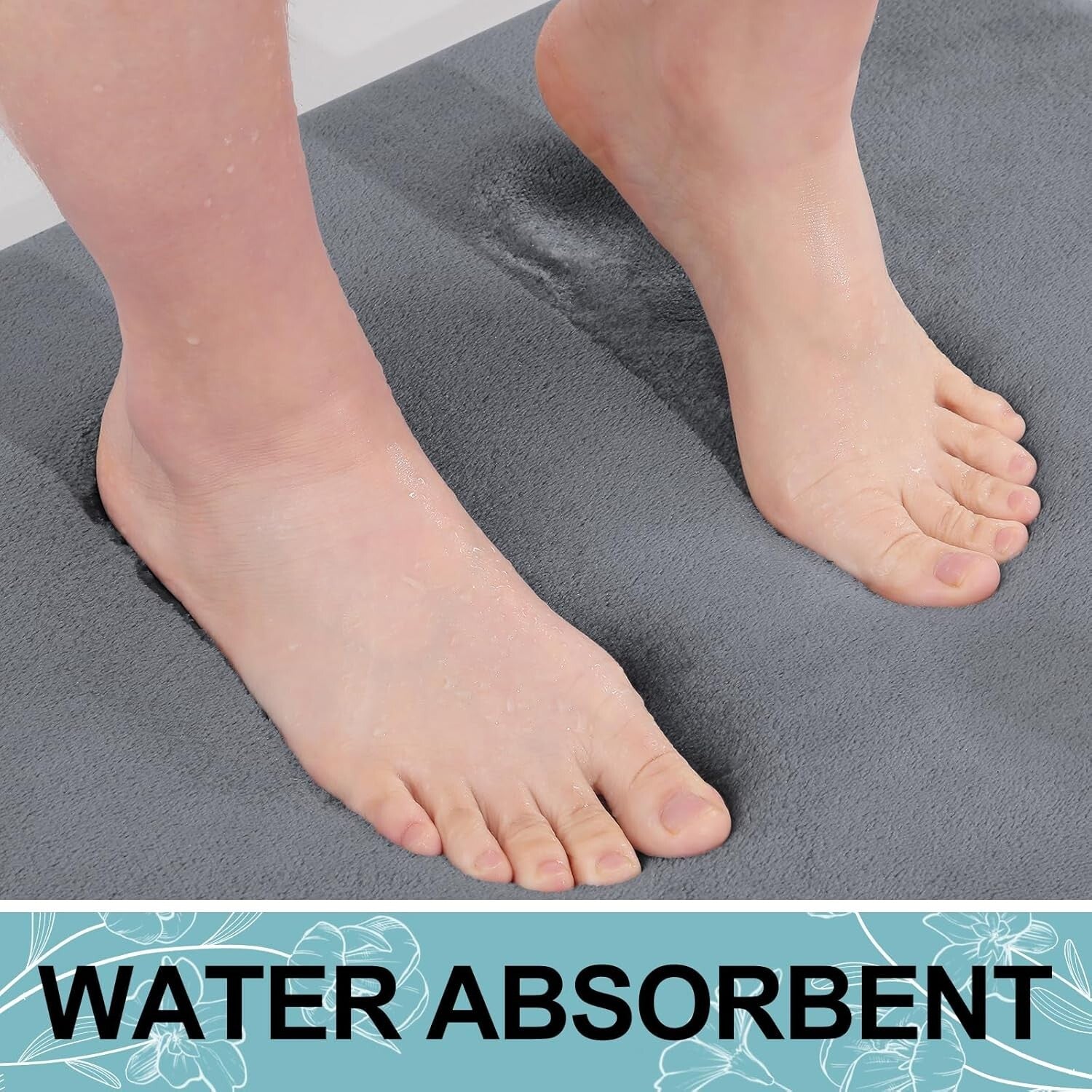 Stylish Non-Slip Memory Foam Bath Runner 70'' x 24'' - Soft Flannel Finish