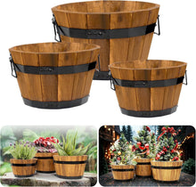 Load image into Gallery viewer, Set of 3 Durable Acacia Wood Flower Boxes with Ergonomic Handles &amp; Drainage