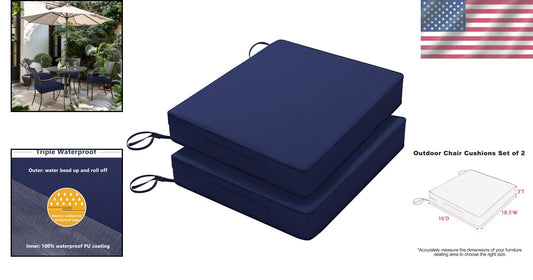 Soft Outdoor Cushions 18.5x16 with Adjustable Straps - Luxurious Patio Comfort