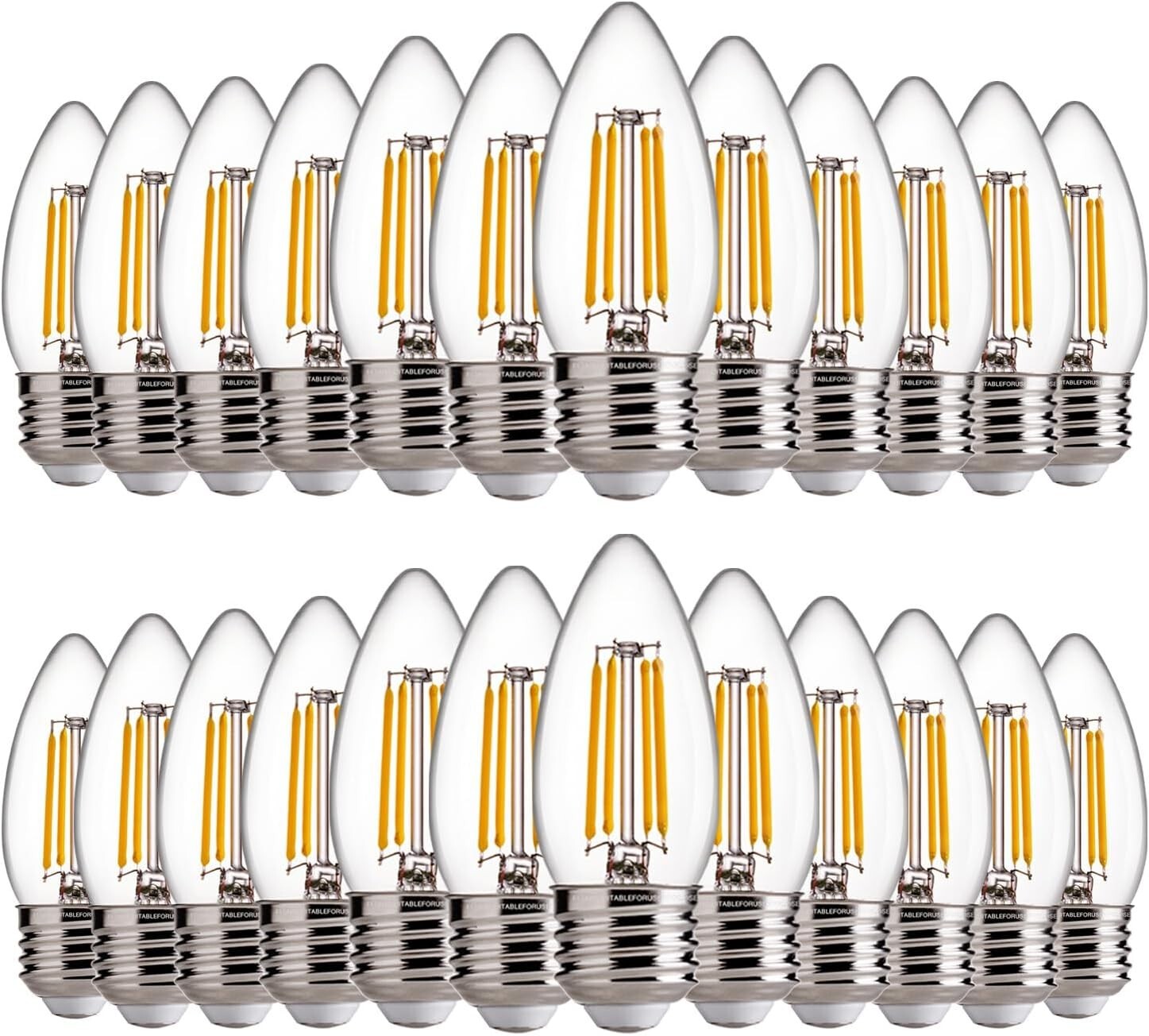 Dimmable E26 LED Chandelier Bulbs - 60W Equiv, Soft White, 24 Count Energy Saver