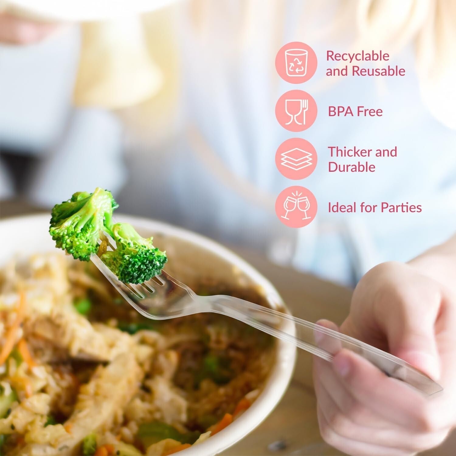 600-Piece Heavy-Duty Plastic Silverware Set for 200 Guests - Elegant Disposab...