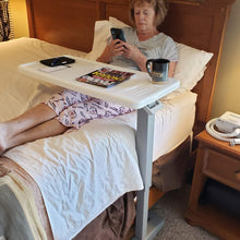 Load image into Gallery viewer, Compact Overbed Table with Wheels - Ideal Rolling Bedside Tray for Easy Access