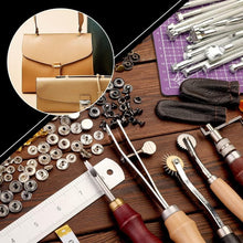 Load image into Gallery viewer, Comprehensive Leather Craft Kit - 183 Pieces Including Rivets &amp; Adjustable Knife