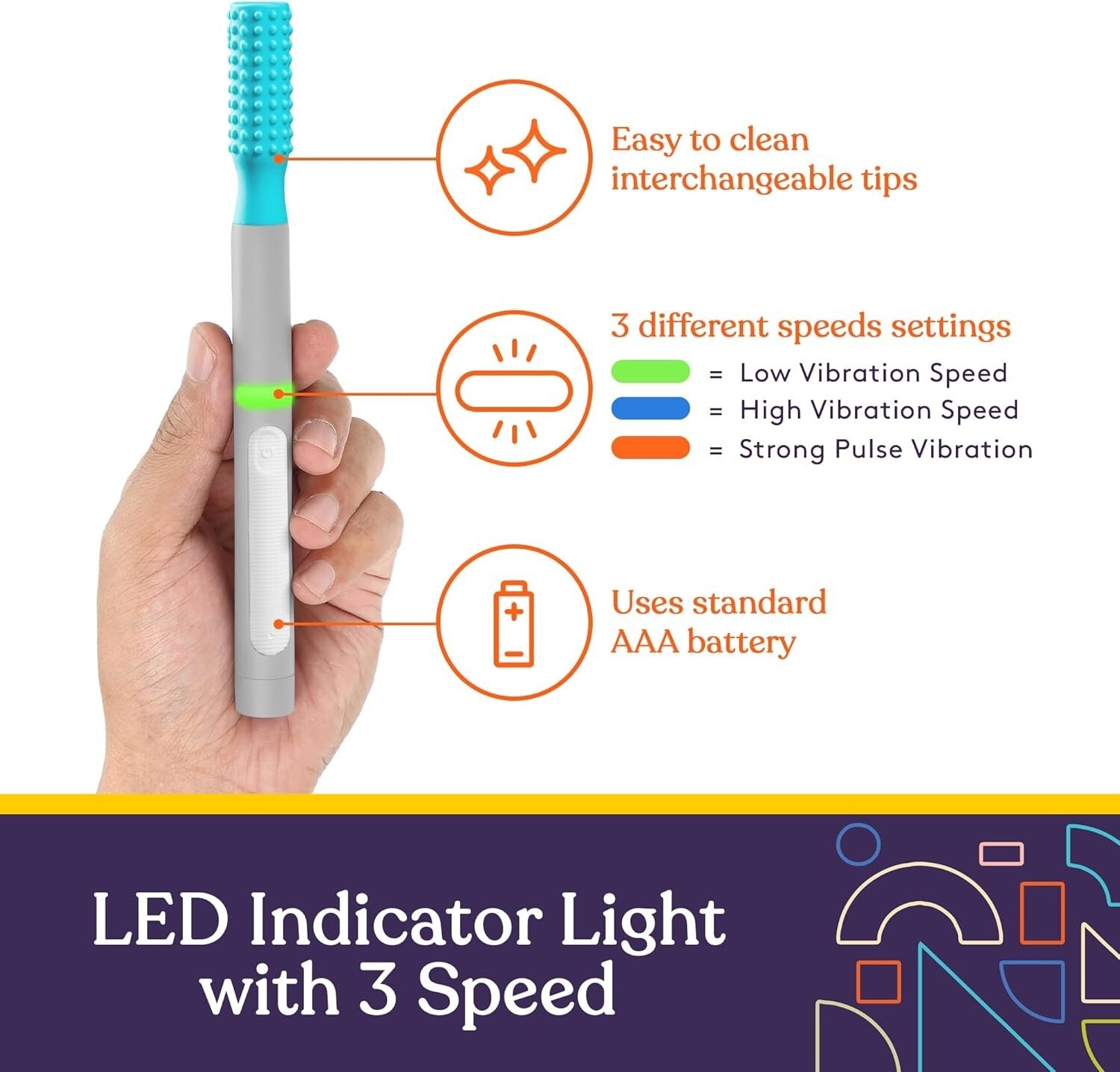 All-in-One Oral Sensory Stimulation Kit with Soft Textured Heads and Storage Bag