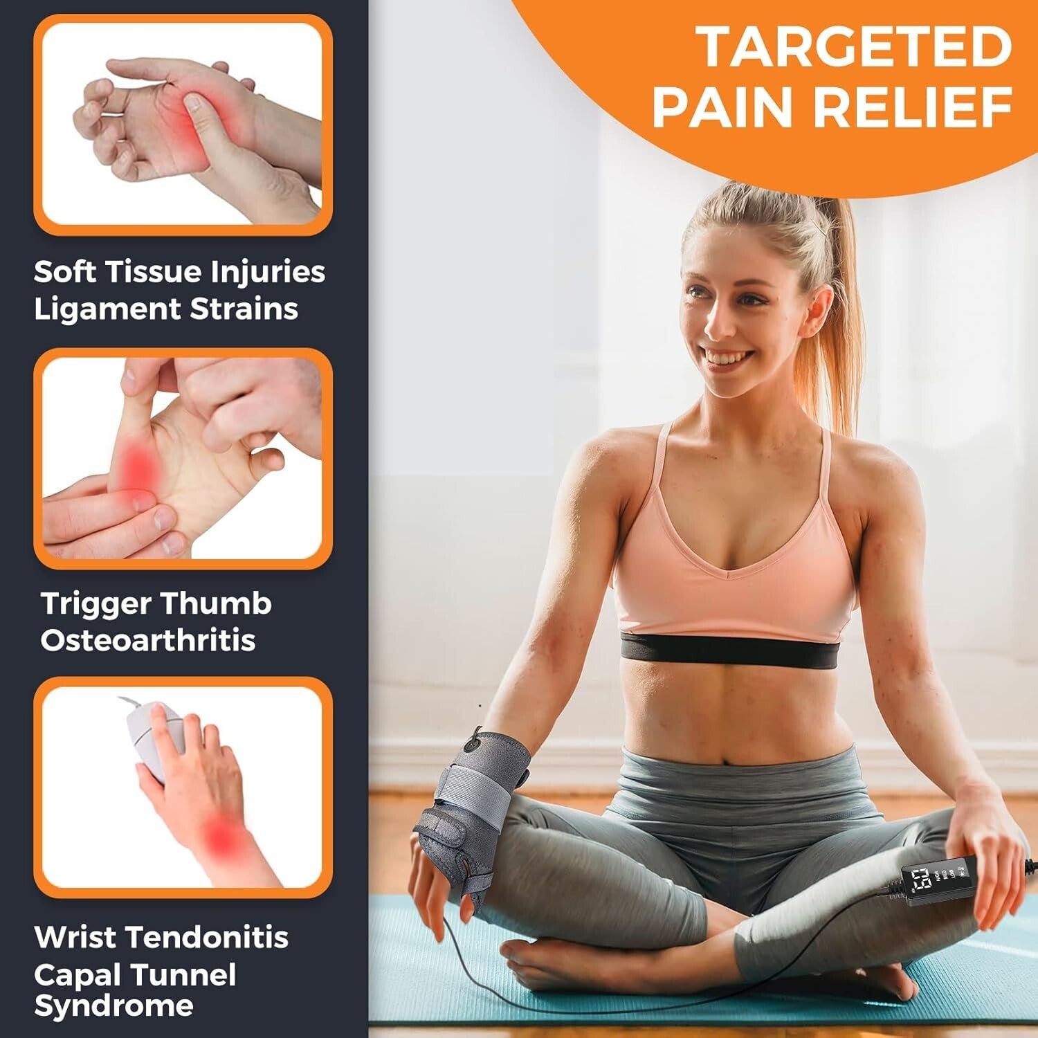 Dual-Sided Heating Pad for Thumb & Wrist - Adjustable Fit for Enhanced Recovery