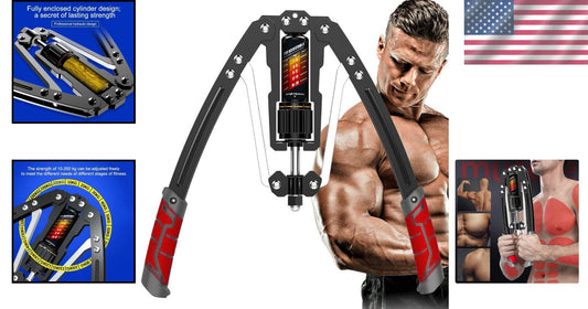 Durable Adjustable Arm Exerciser with Hydraulic Power - 22 to 440lbs Resistance