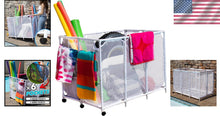 Load image into Gallery viewer, Stylish White Pool Floats &amp; Noodles Organizer - 47.2" W Outdoor Storage Solution