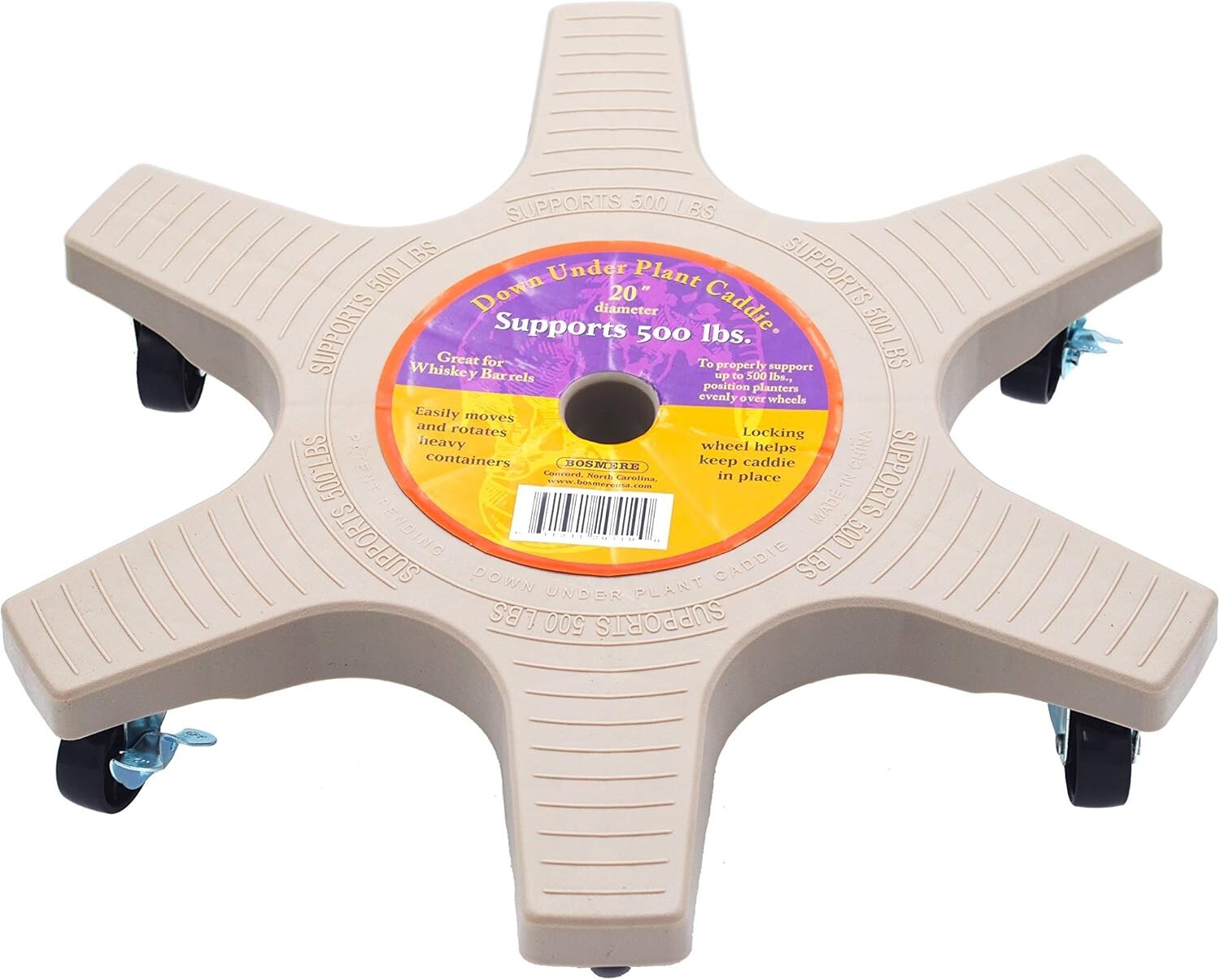 20" Lightweight Plant Caddie with Locking Casters for Stability & Ease