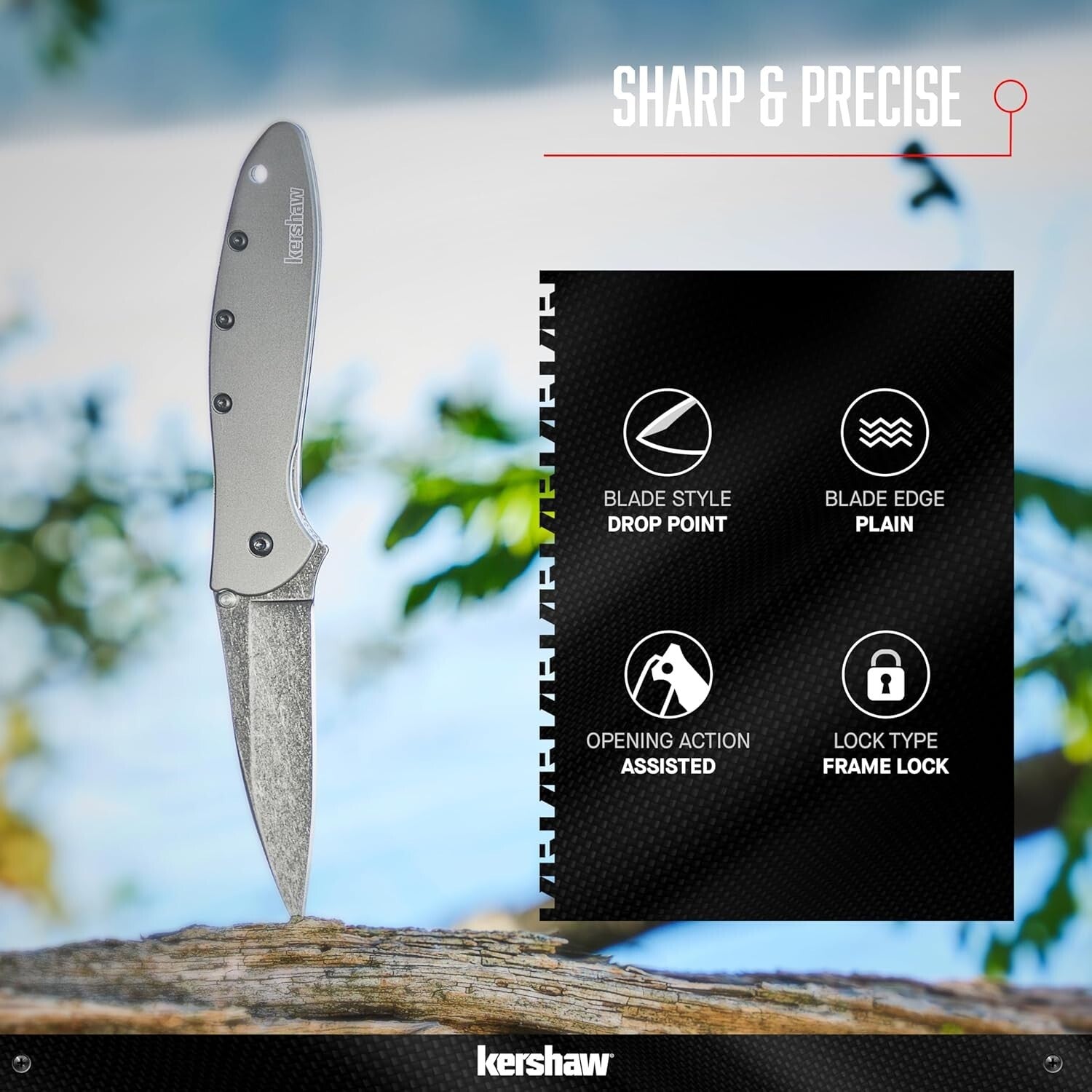 Kershaw 3-Inch Folding Knife - SpeedSafe Assisted Opening & Locking Mechanism