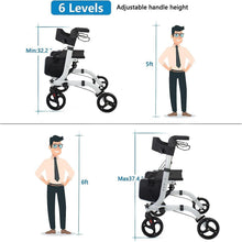 Load image into Gallery viewer, Durable Rollator Walker with 300 lbs Capacity and Easy-Fold Design for Seniors