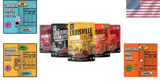 5-Pack Vegan Jerky Variety - Smoky BBQ, Hot Wing, Maple Bacon & More
