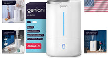 Load image into Gallery viewer, Cool Mist Ultrasonic 6L Humidifier with Night Light - Ideal for Babies &amp; Plants