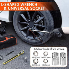 Load image into Gallery viewer, Portable Emergency Tire Change Kit - 3 Ton Scissor Jack &amp; Tools Included
