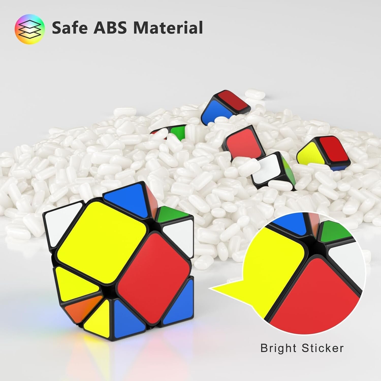 Smooth-Playing 12-Pack Puzzle Cube Set: 2x2 to Skewb - Great for All Ages