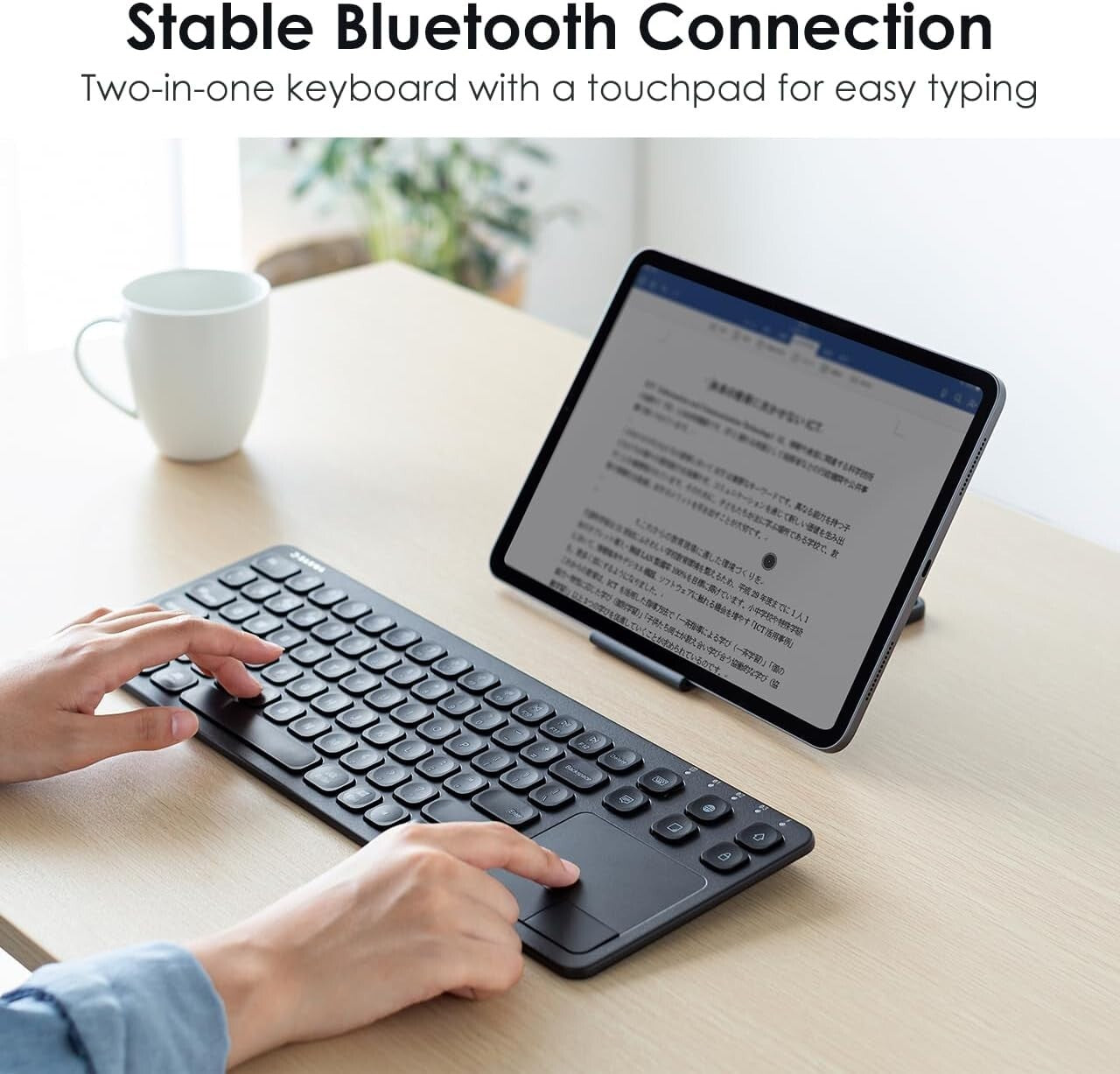 Portable Wireless Keyboard with Touchpad - Connects with Laptops, Tablets & More