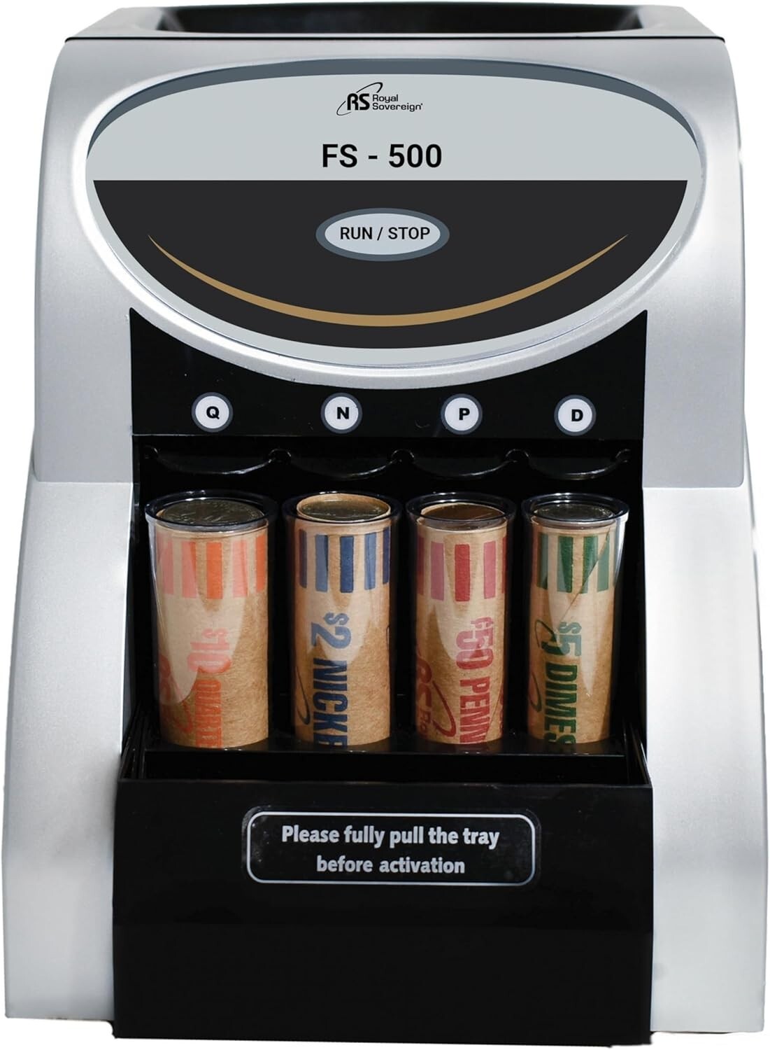 Efficient One-Row Coin Sorter with Patented Anti-Jam Tech and Overflow Tray