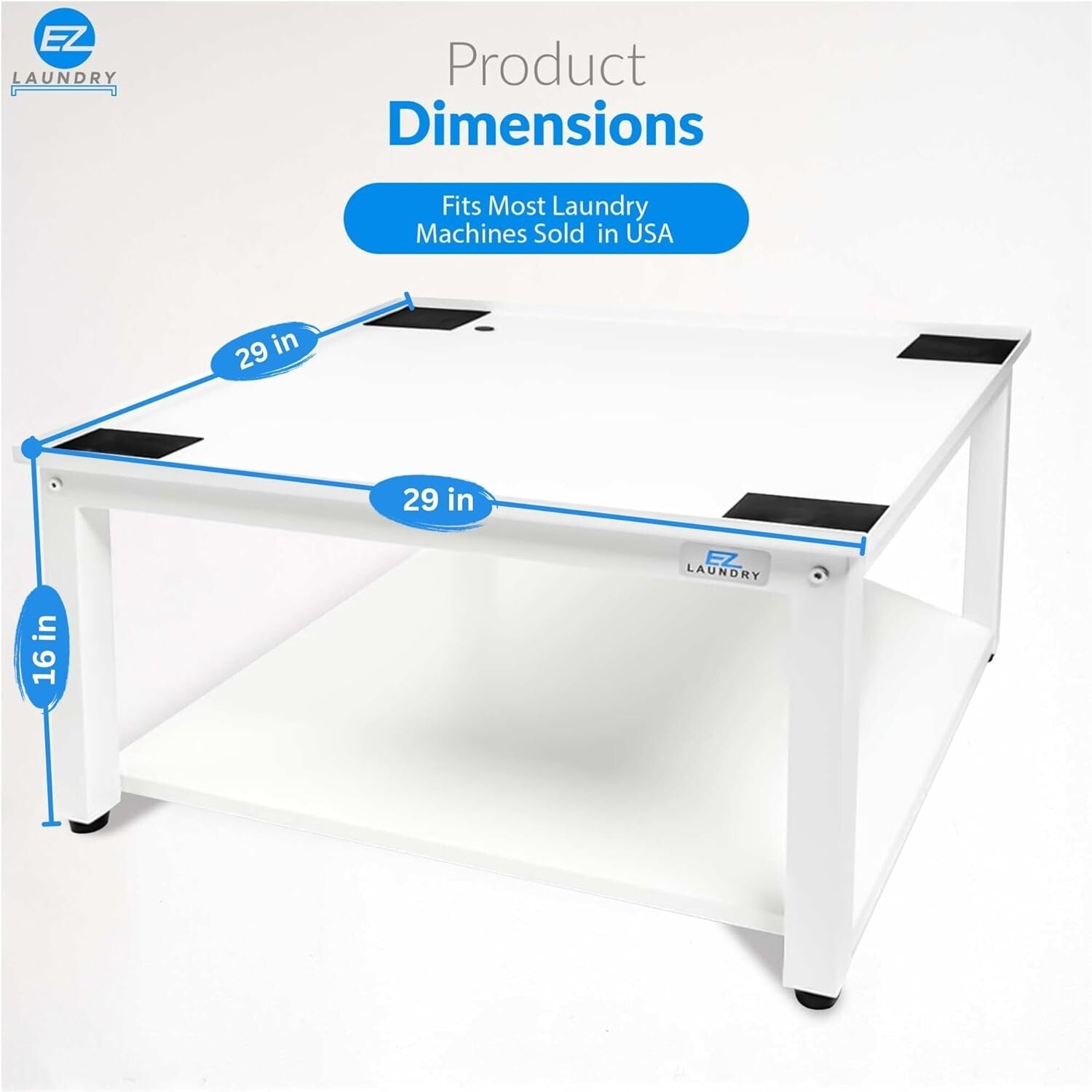 Premium 29” Laundry Pedestal with Drain Pan - Elevate Washers & Dryers Securely