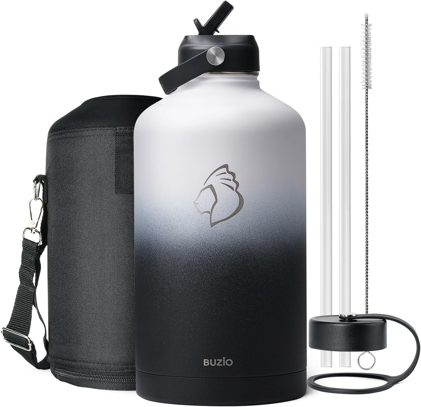 Travel-Friendly 1 Gallon Water Flask with Straw Lid - 48 Hour Cold Retention