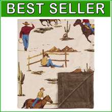 Load image into Gallery viewer, Soft Minky Baby Receiving Blanket with Horse Pattern - Ideal for Winter Travel