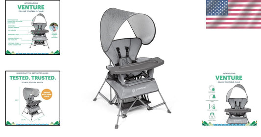 3-Stage Adjustable Portable Chair for Toddlers - Perfect for On-the-Go Parents