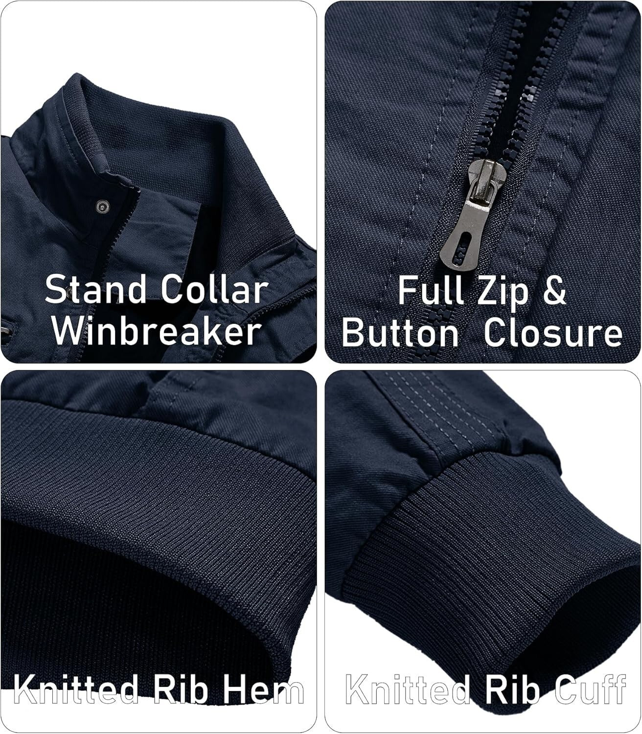 Stylish Men's Zip Front Utility Jacket with Inner Pocket for Outdoor Adventures