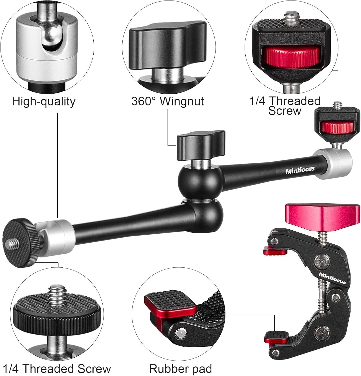 Durable 11'' Magic Arm and Super Clamp Kit - Perfect for Vlogging & Shooting