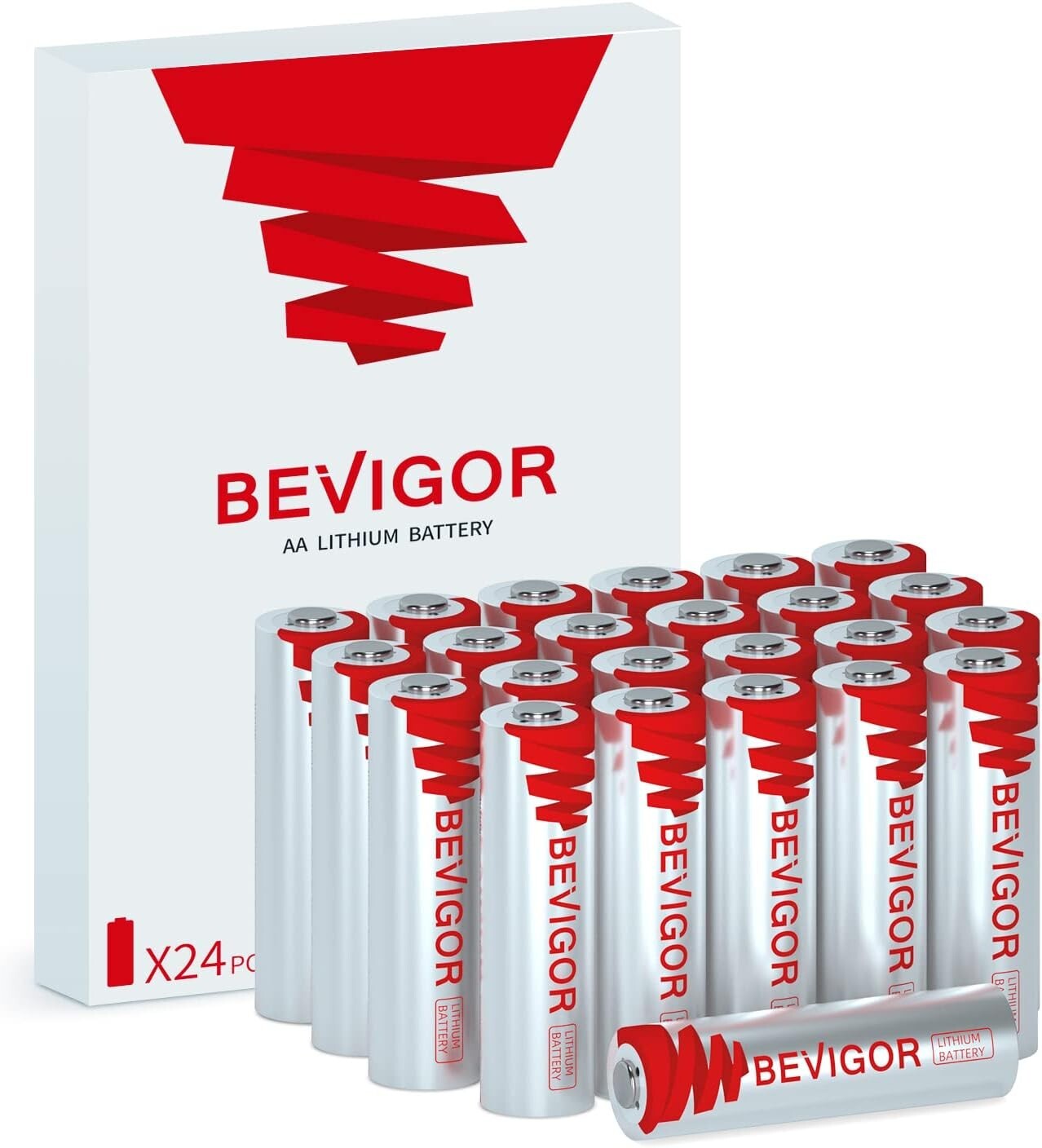 Durable 24-Pack 3000mAh AA Lithium Batteries - Leak-Proof & Safe for Electronics