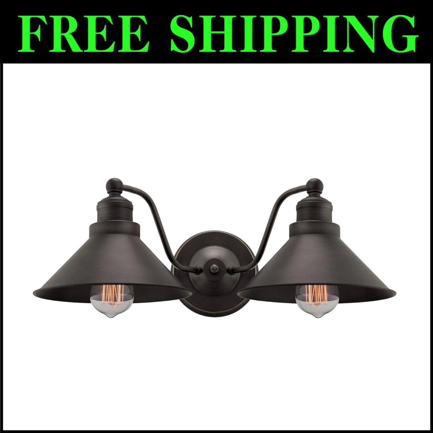 Stylish 2-Light Wall Sconce for Bathroom | Rustic Bronze Finish & Dimmer Capable