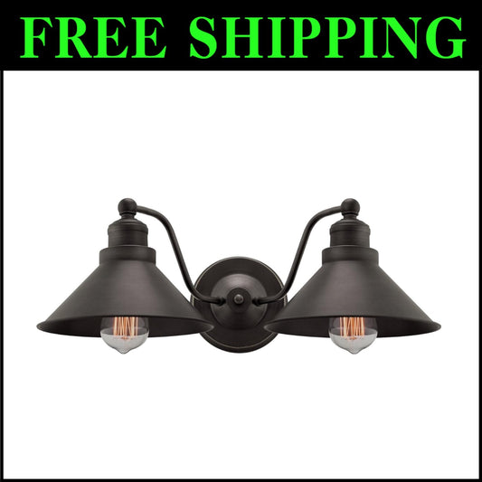Stylish 2-Light Wall Sconce for Bathroom | Rustic Bronze Finish & Dimmer Capable