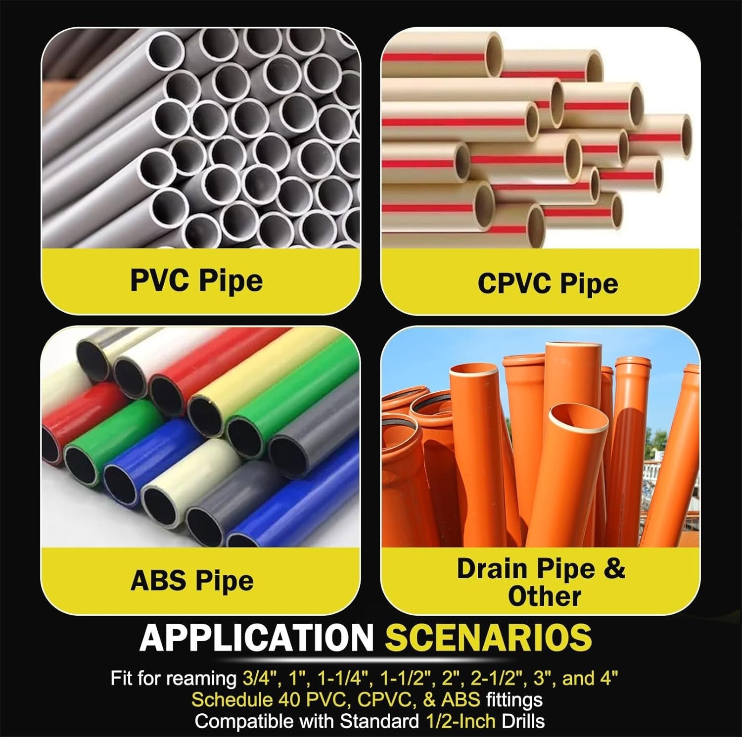 Complete 8-Piece Reamer Kit - Precision Tools for PVC, CPVC & ABS Pipe Repairs