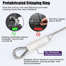 Load image into Gallery viewer, Complete 1/4” Wire Rope Kit | 100ft Stainless Steel Cable with Hardware Included