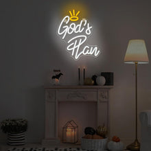Load image into Gallery viewer, Elegant USB-Powered Neon Wall Sign - God's Plan Light for Bedroom &amp; Living Room