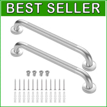 Load image into Gallery viewer, 24-Inch Polished Stainless Steel Grab Bars - 500 lb Capacity for Safety