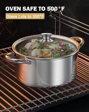 Load image into Gallery viewer, 8-Quart Multifunctional Pasta &amp; Steamer Set - Induction Ready Stainless Steel