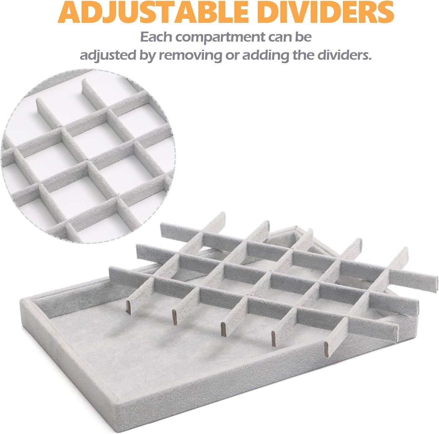 5-Pack Stackable Velvet Jewelry Trays - Elegant Organizer for All Jewelry