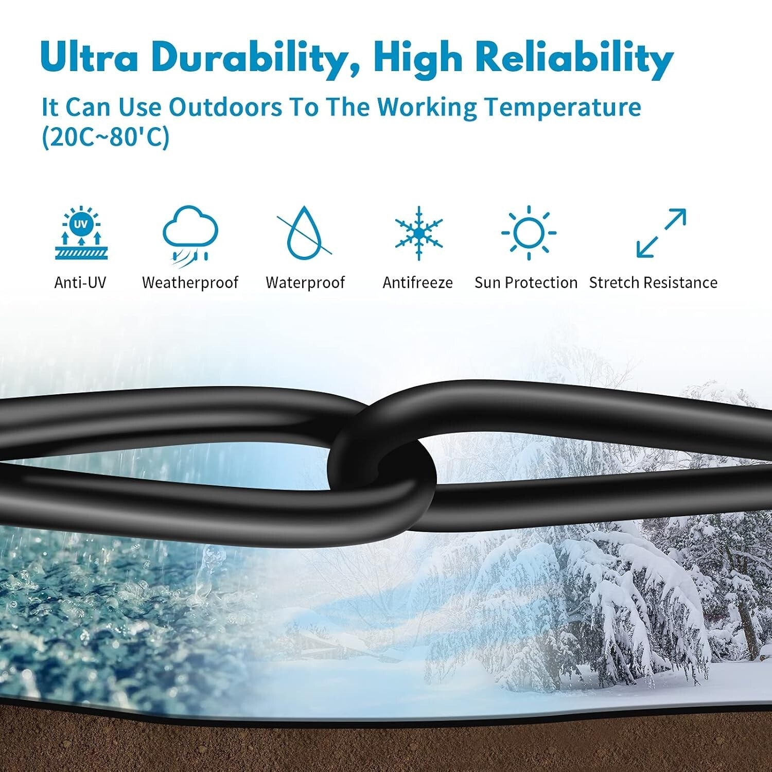 Cat 8 100ft Ethernet Cable - Shielded 40Gbps Connection for Indoor & Outdoor Use