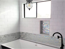 Load image into Gallery viewer, Glossy Interlocking Sheets of Iridescent Glass for Kitchen Backsplash &amp; Accents