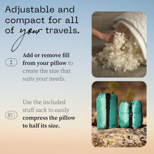 Load image into Gallery viewer, Ergonomic Adjustable Travel Pillow - Washable Cover &amp; Travel-Safe Design 19x13