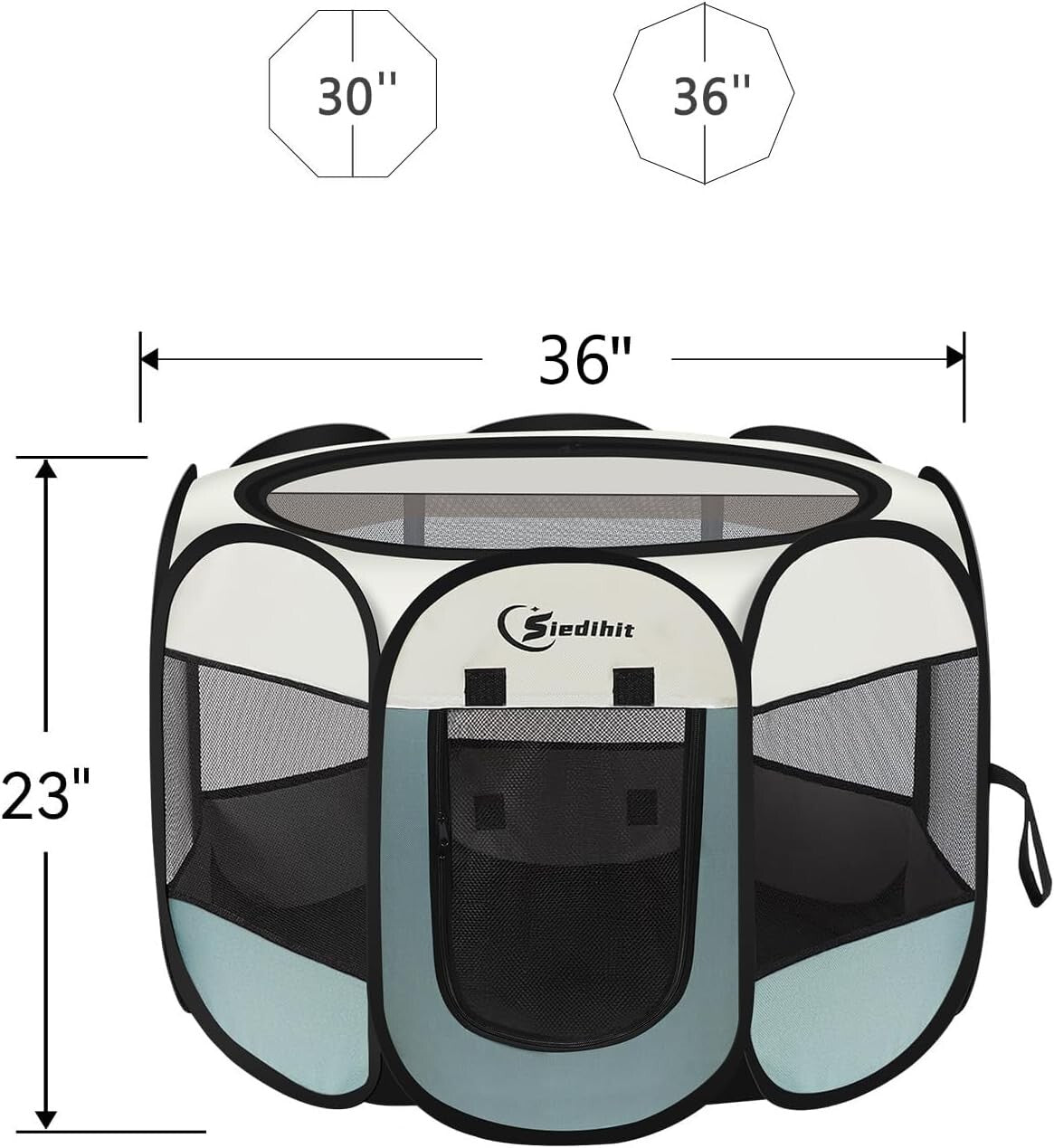 Portable Indoor/Outdoor Pet Playpen for Dogs, Cats, and Small Animals - Grey