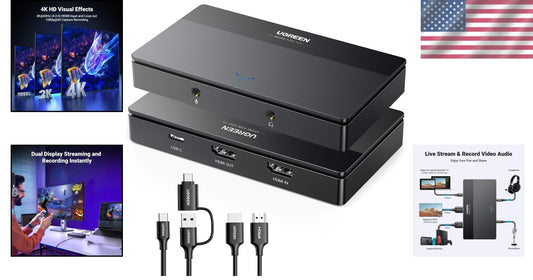 4K Video Capture Card - 1080P 60FPS USB/Type-C HDMI for Gaming & Streaming