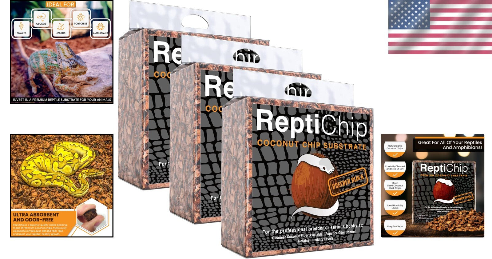 72 Quart Compressed Coconut Chip Substrate for Tortoise, Gecko & Snake Habitats