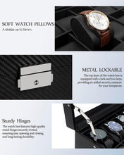 Load image into Gallery viewer, Luxury Faux Leather Watch Box – 12 Slots, Velvet Interior, Ideal Gift for Men