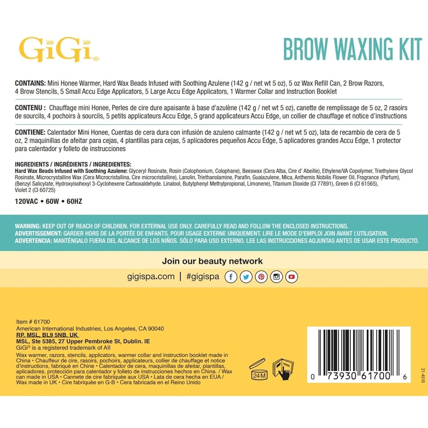 DIY Brow Waxing Kit with Essential Tools & Mini Honee Warmer for Perfect Shape