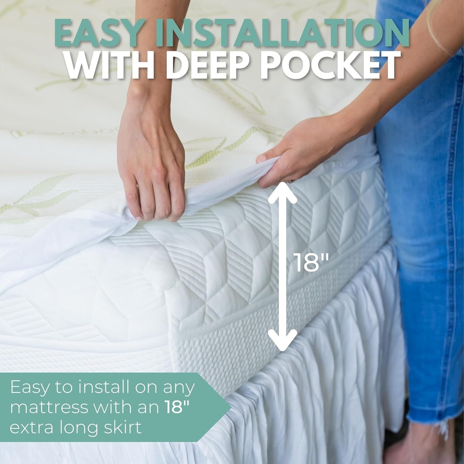 KING 76x80 Waterproof & Cooling Mattress Protector - Hypoallergenic Care