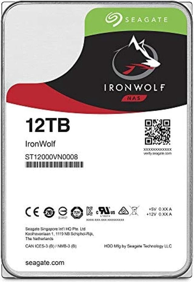 Reliable 12TB IronWolf HDD for RAID Network Storage - 5-Year Warranty Included
